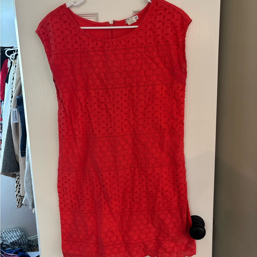 Elegant Orange/Peach Lace Dress